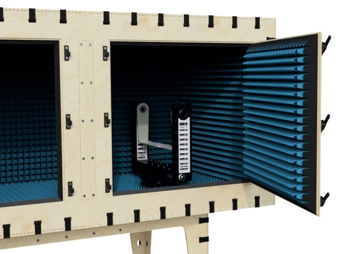 DUO5-500 3D positioner in the AC1120 test chamber